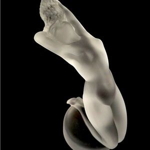 Large Renee  Lalique "Chrysis" Mascot Style Hood Ornament Crystal Figurine